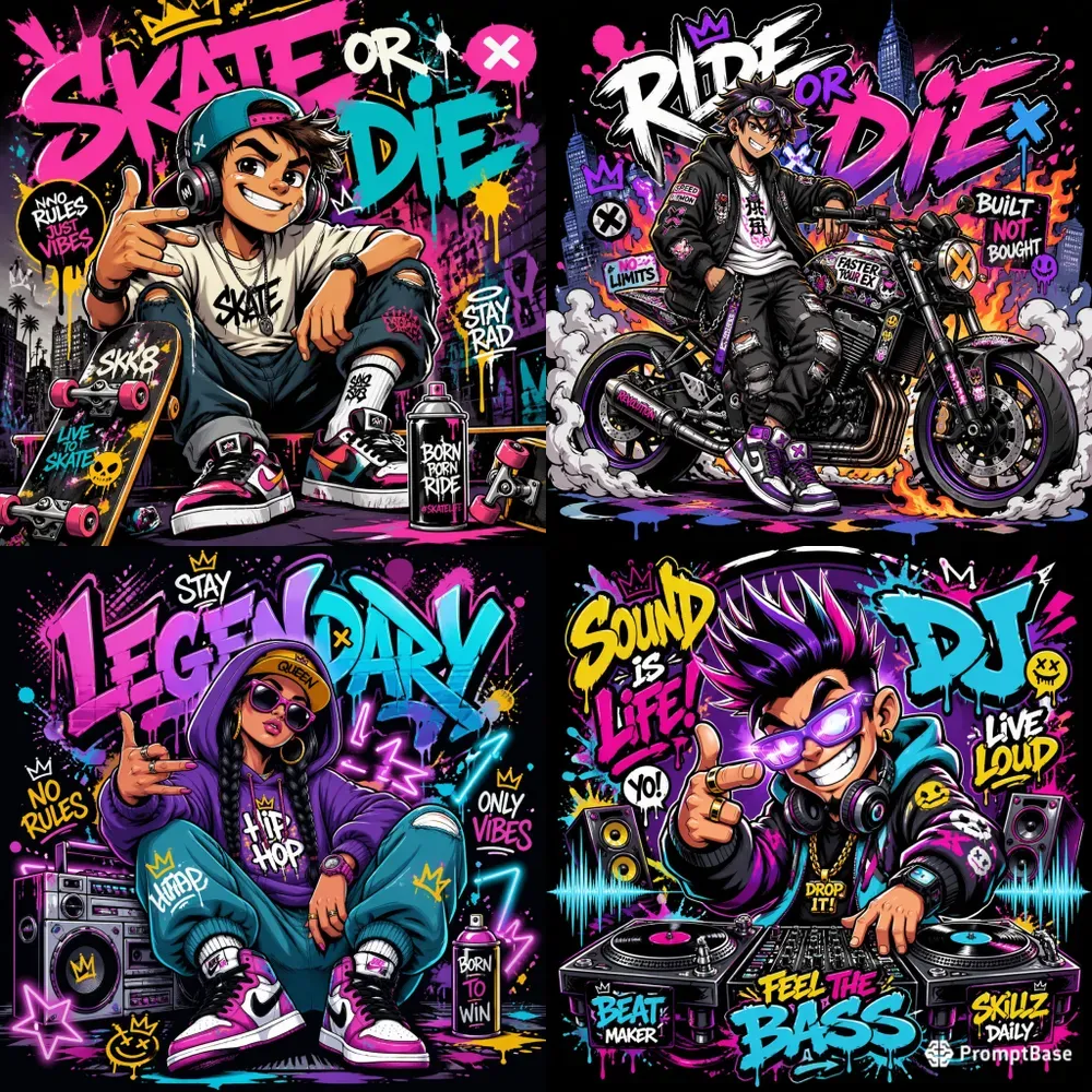 Urban Graffiti Streetwear Character Packs