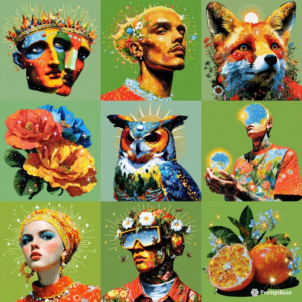 Vibrant Celestial Pop Art