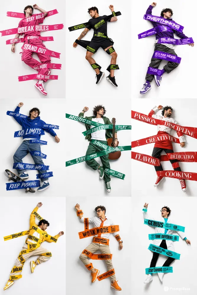 Human Tape Typography Posters
