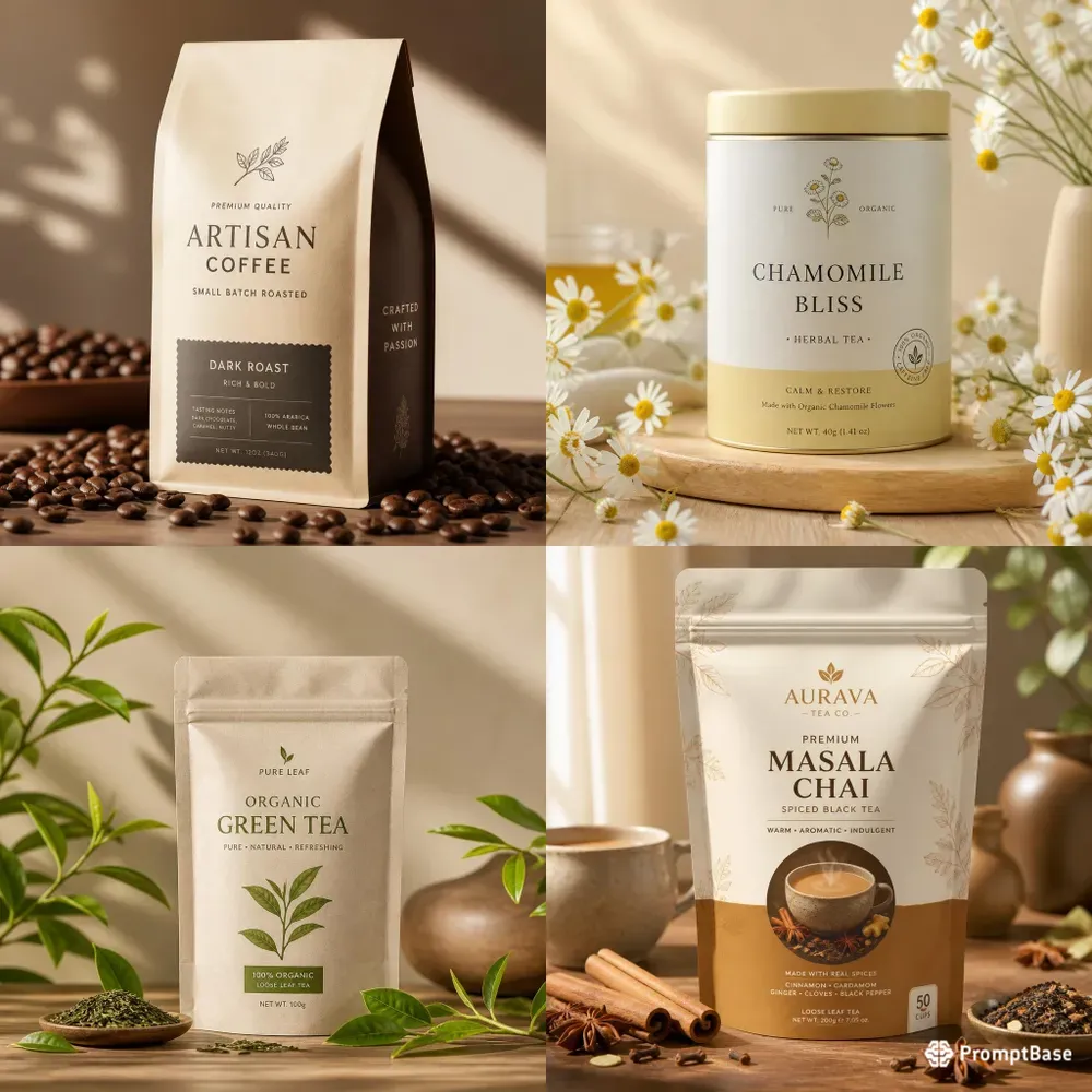 Premium Organic Tea Coffee Packagings