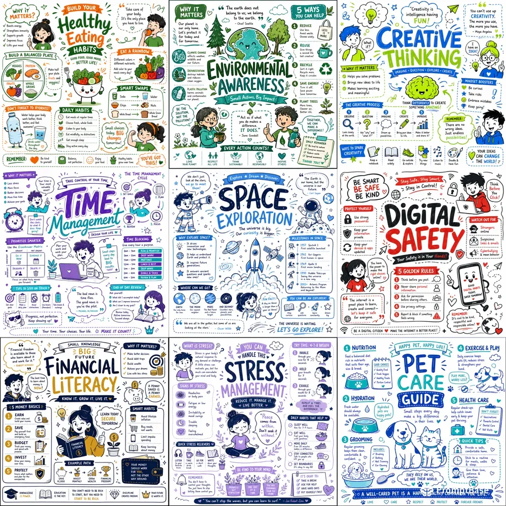 Hand Drawn Doodle Info Poster Packs