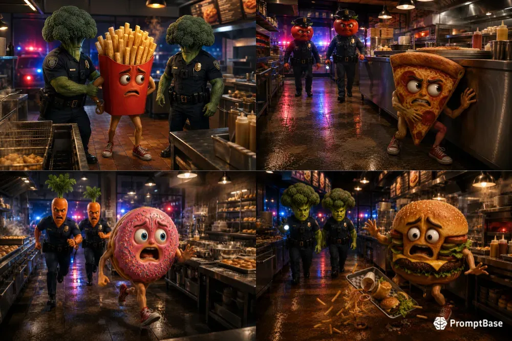 Food Mascot Story Scene Generator