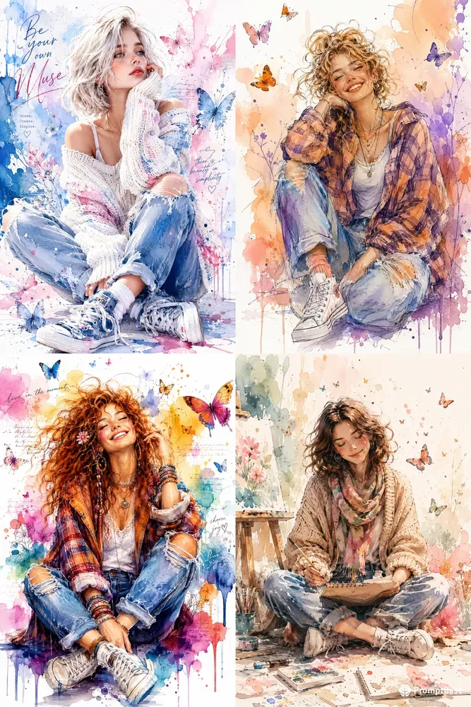 Expressive Watercolor Fashion Sketches