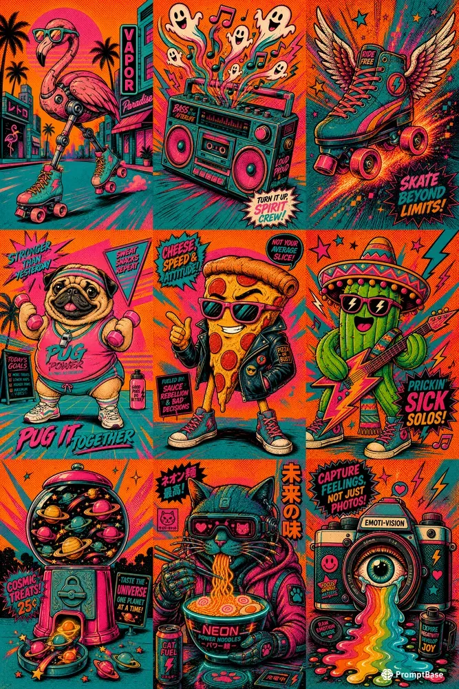 Vibrant Cartoonish Pop Art