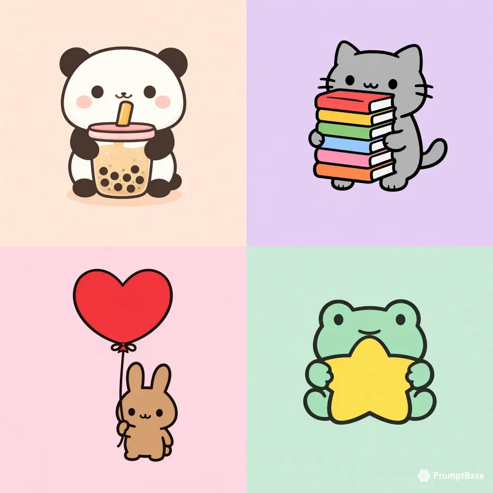 Cute Minimal Animal Doodles