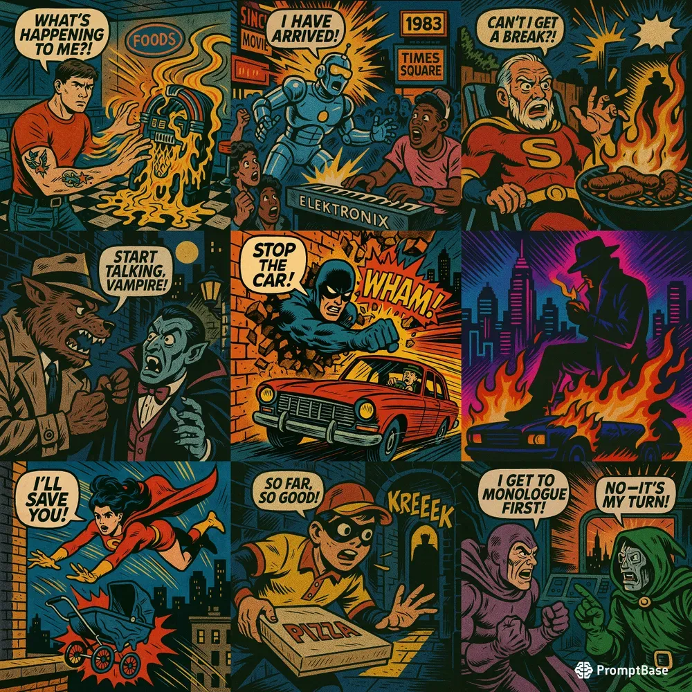 Classic Comic Book Action Scenes