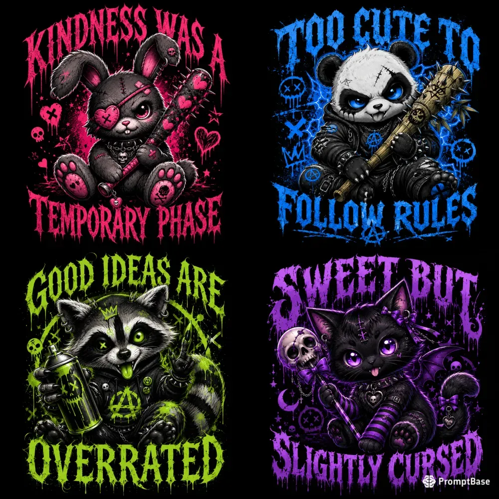 Dark Cute Chaos Mascot Tshirts