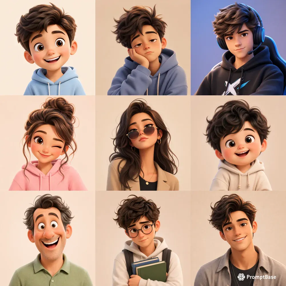 Cute Stylized 3D Cartoon Portraits