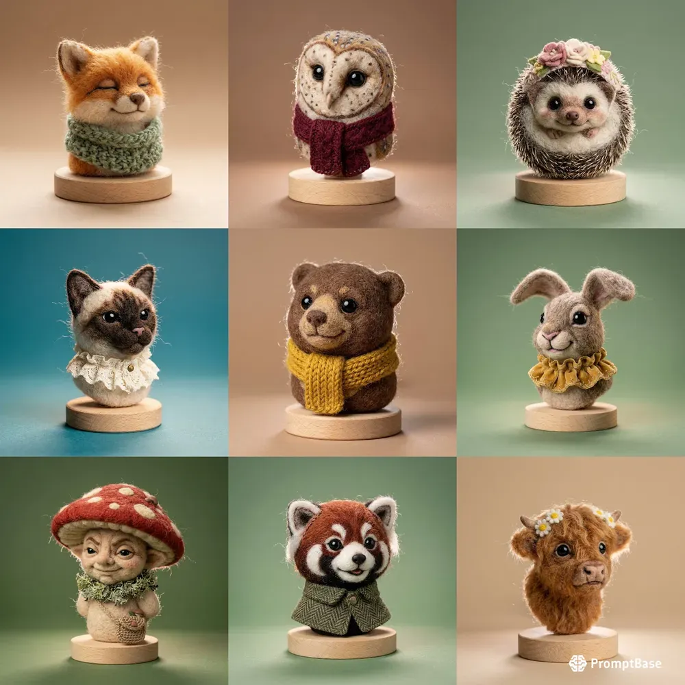 Needle Felted Wool Custom Portraits