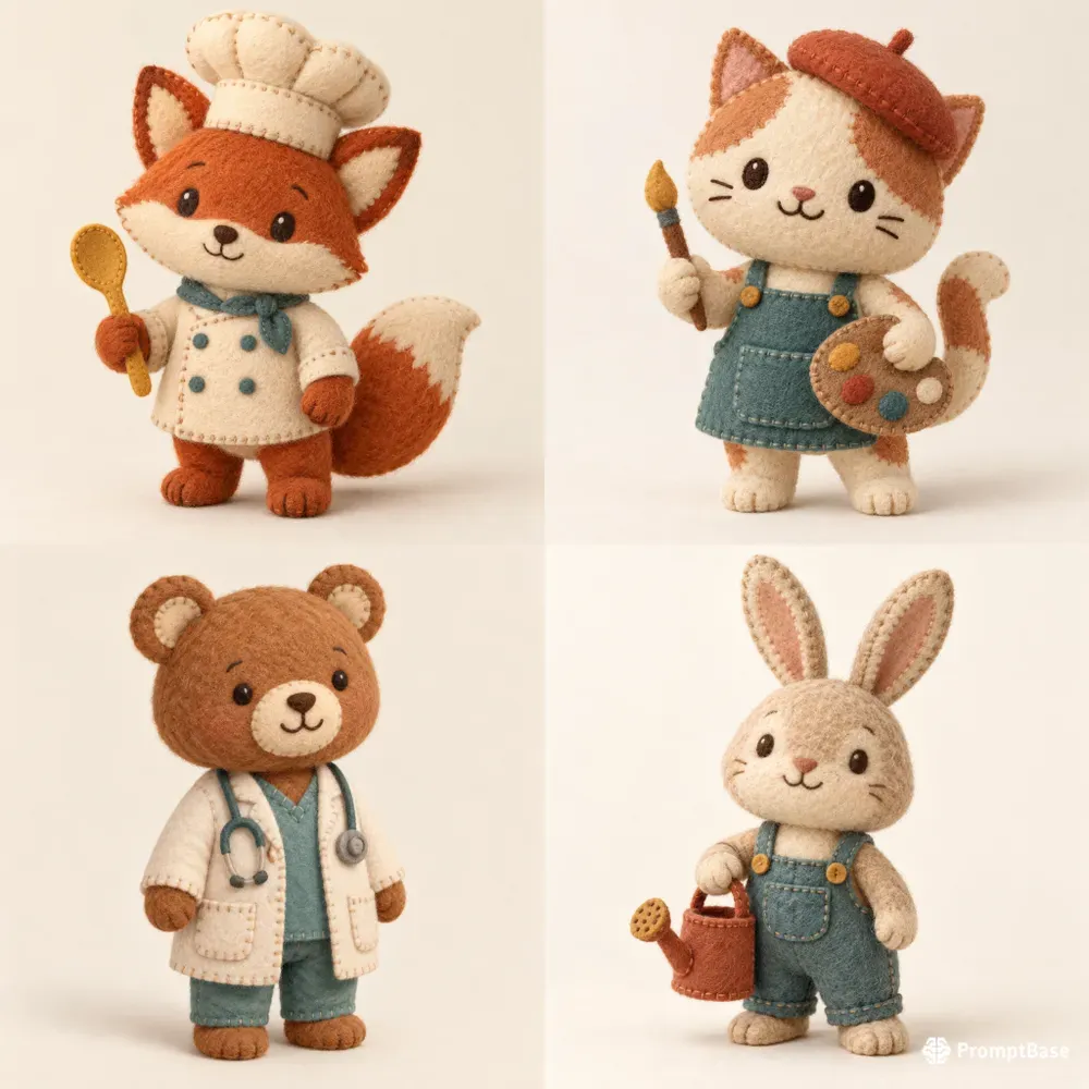 Felt Animal Career Mascots