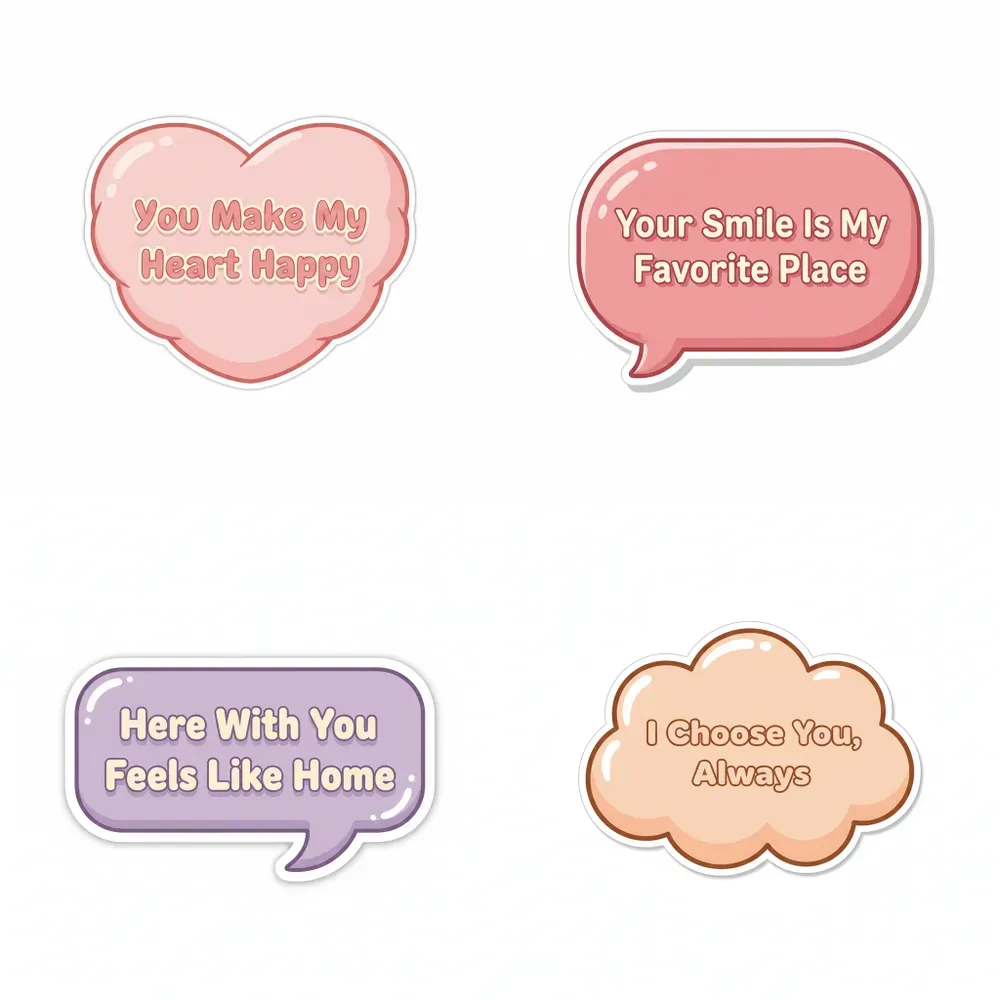 Kawaii Love Notes And Message Bubbles