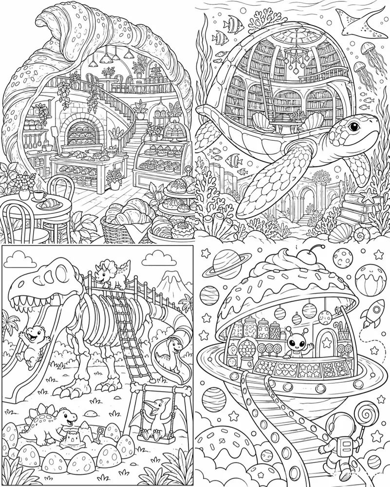 Impossible World Coloring Page Generator