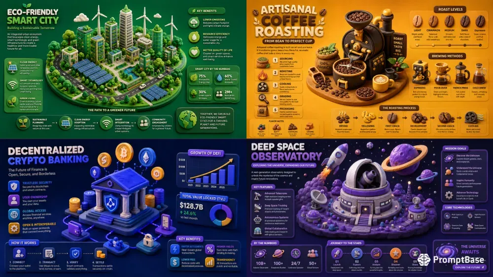 3D Clay Isometric Infographics