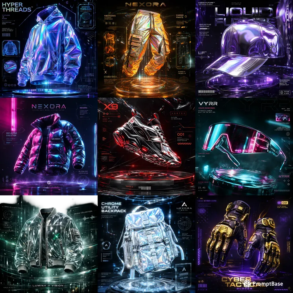 Holographic Streetwear Posters