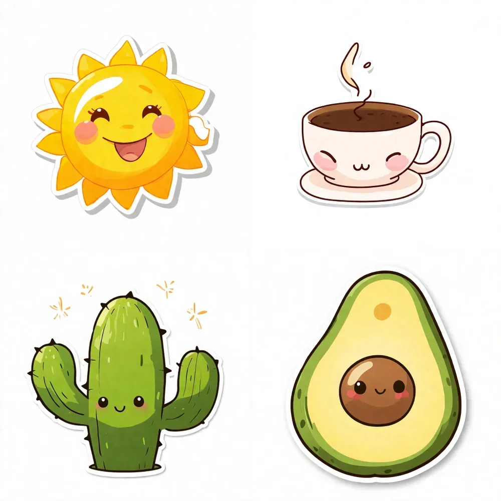Cute Doodle Sticker Illustrations