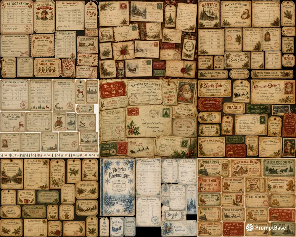 Vintage Christmas Ephemera Clipart Collections