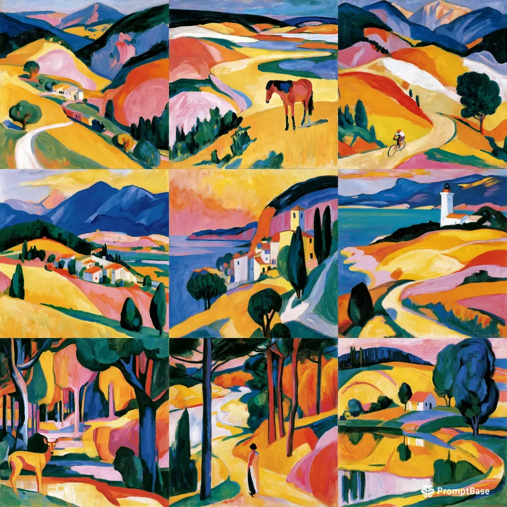 Colorful Expressionist Landscape Art