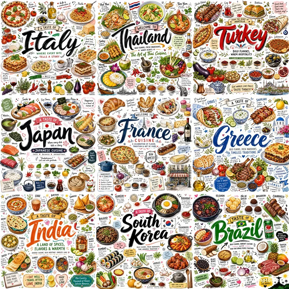 Global Street Food Doodles