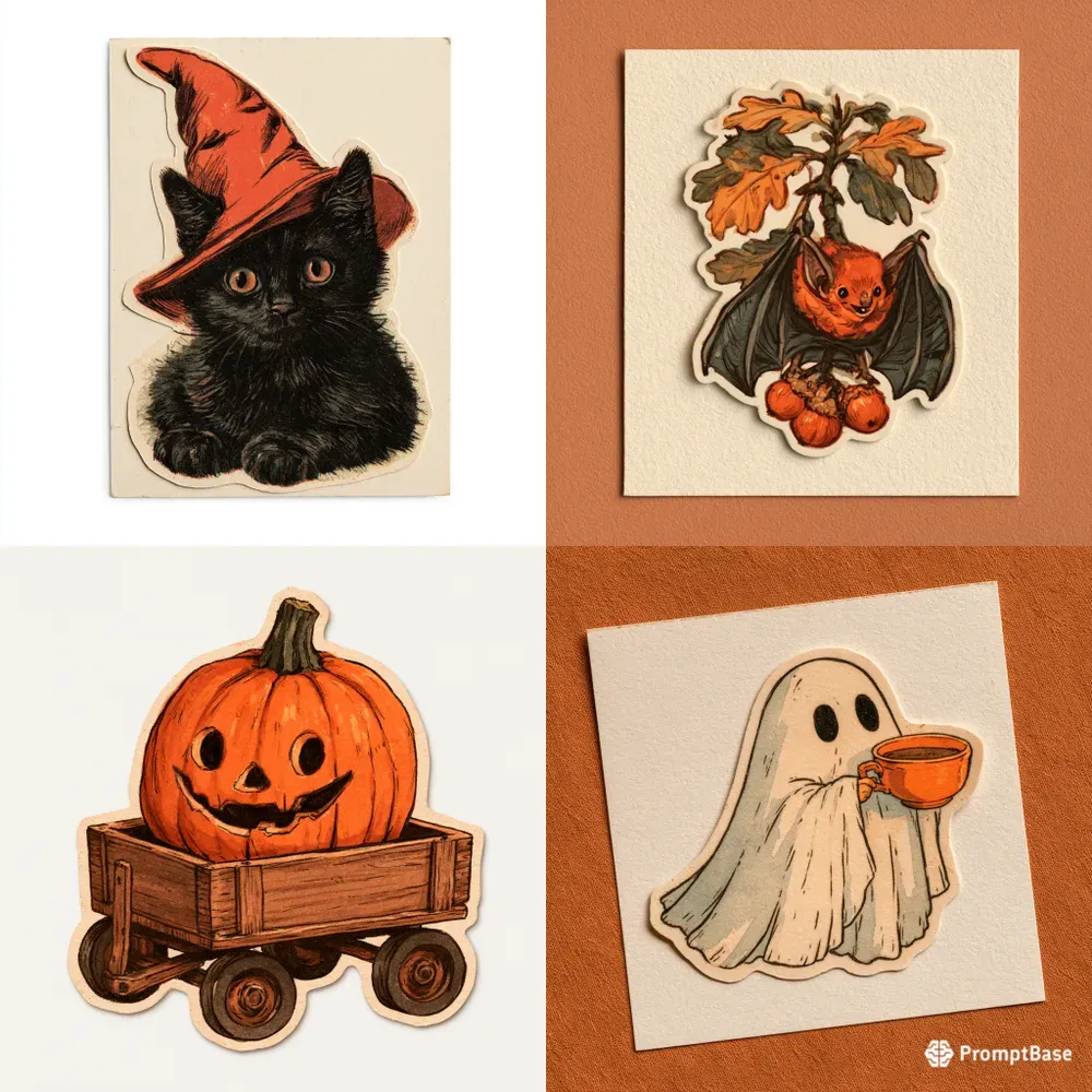 Vintage Spooky Cute Stickers