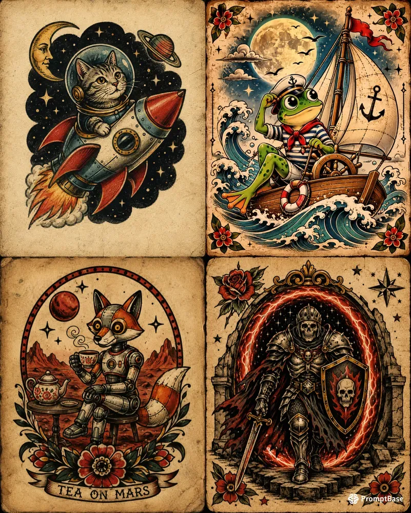 Surreal Vintage Tattoo Flashes