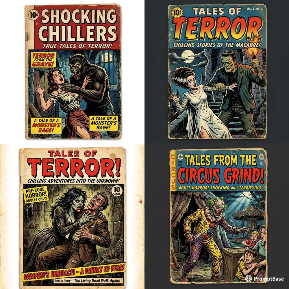 Vintage Horror Comic Cover Generator