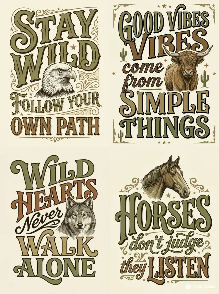 Vintage Animal Quote Tees