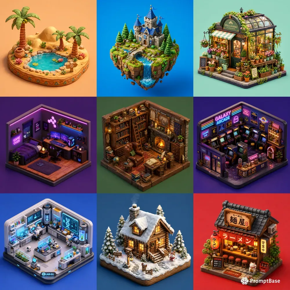 3D Isometric Diorama Concepts