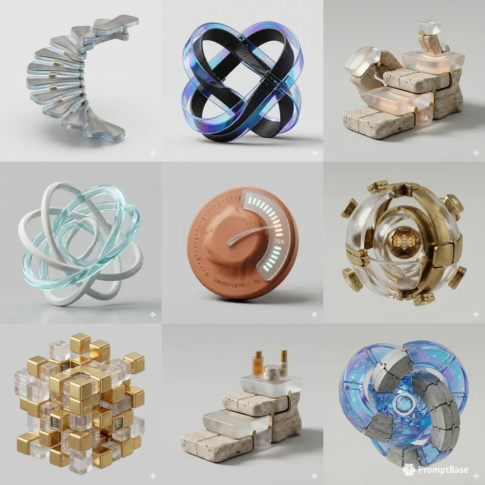Modular 3D Kinetic UI Hero Assets
