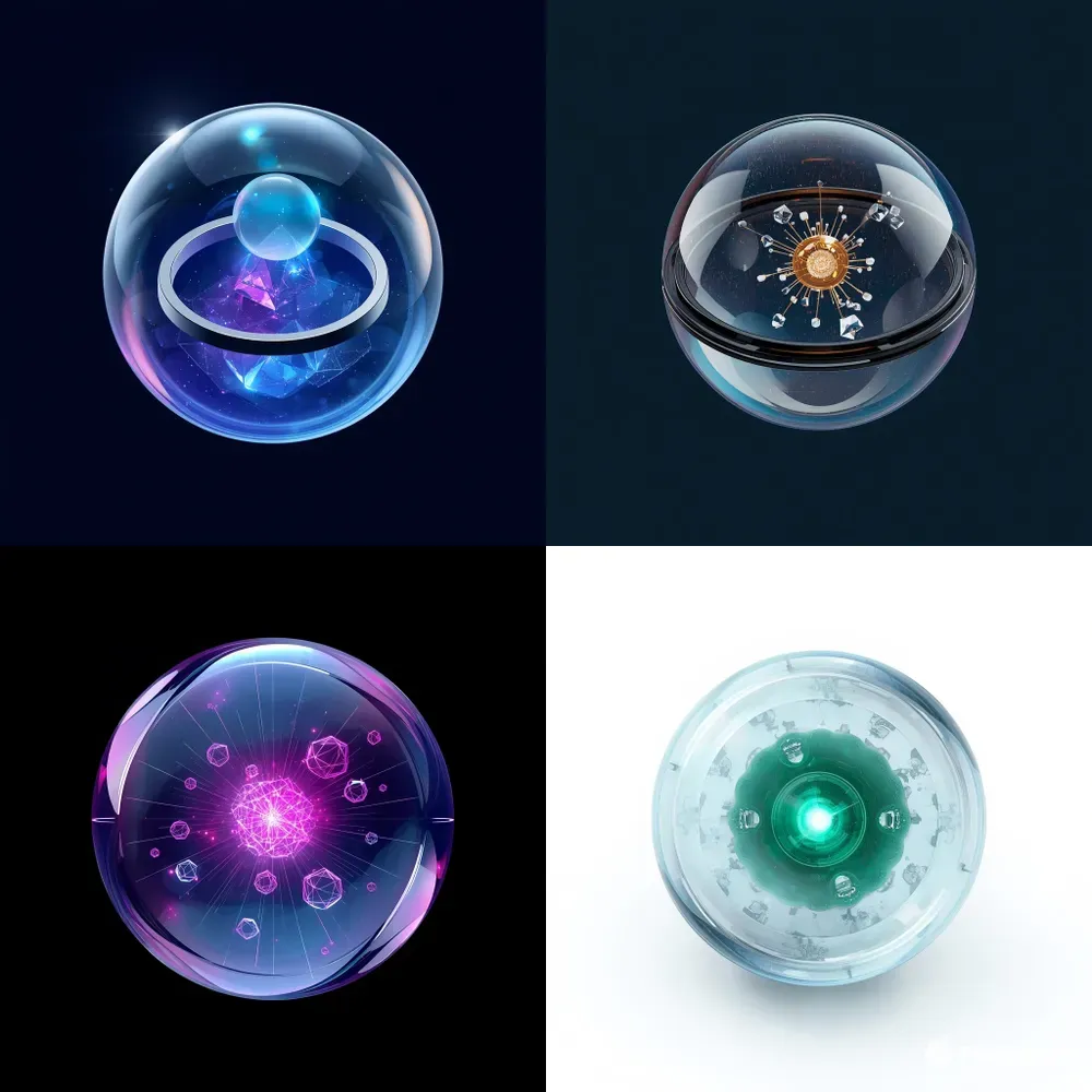 3D Holographic Orbs Data Crystals