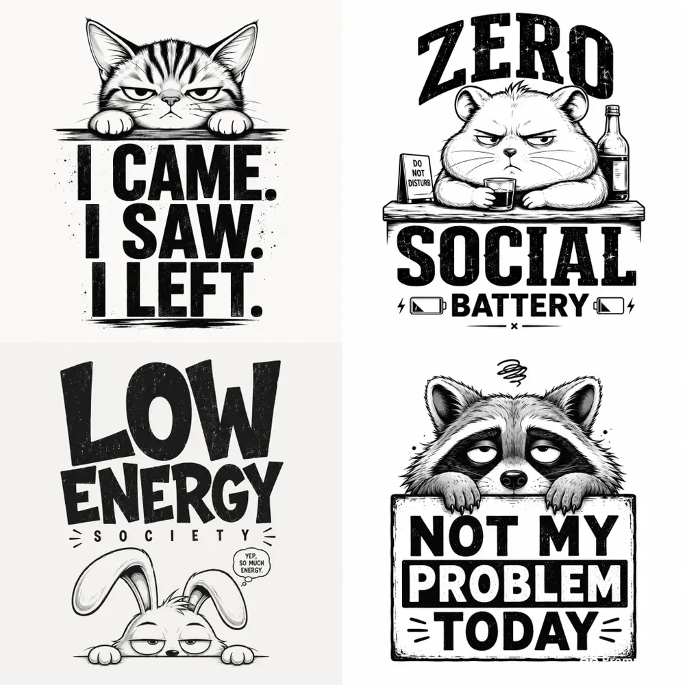Minimal Savage Animal Quote Tshirts