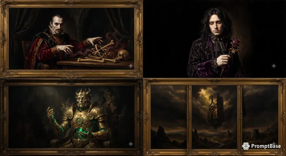 Baroque Chiaroscuro Oil Art