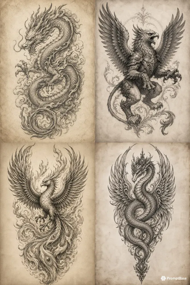 Mystical Tattoo Sketch Collections
