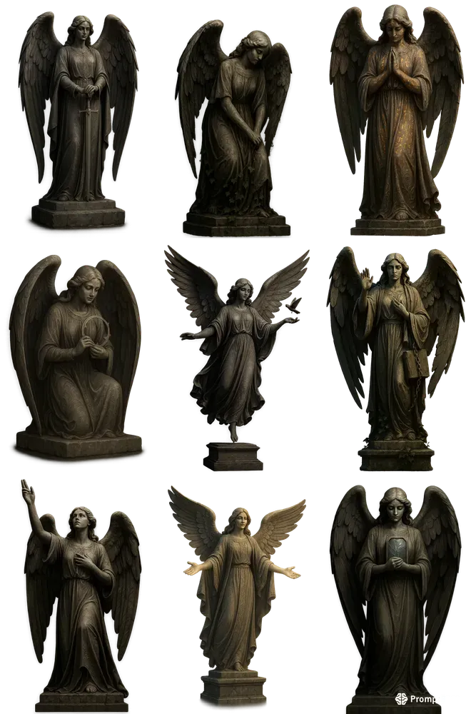Gothic Angel Statues Transparent Png