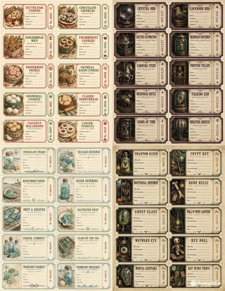 Exchange Ticket Sheet Junk Journals