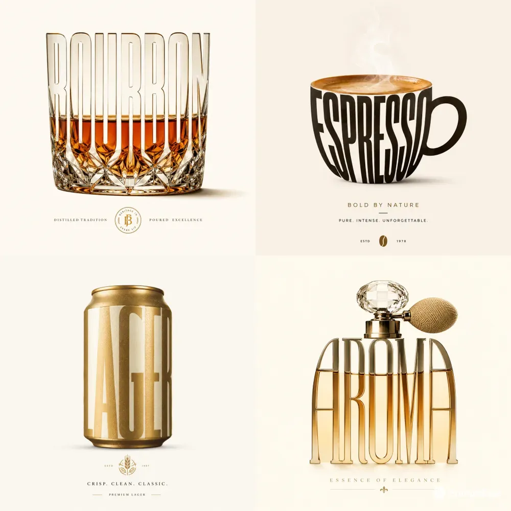 Minimal Object Typography Fusion Collects