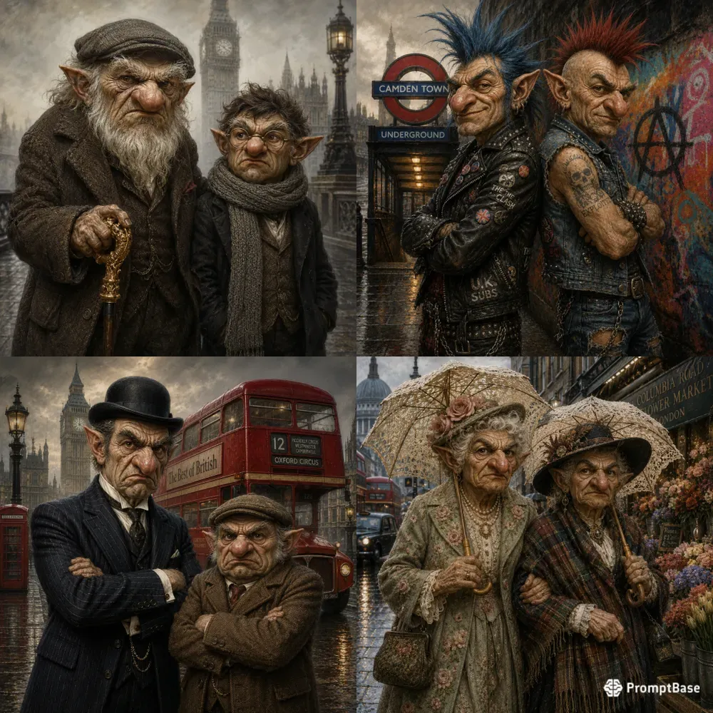 Grumpy London Trolls