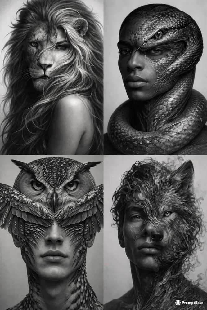 Surreal Human Animal Fusion Art
