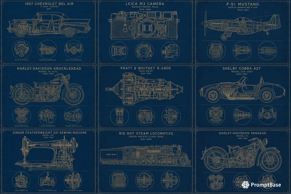 Vintage Patent Blueprint Generator