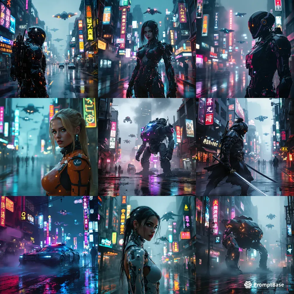 Cinematic Scifi Cyberpunk Scene Designs
