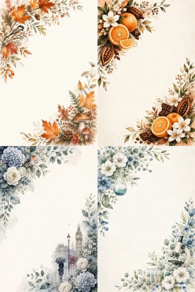 Botanical Watercolor Frames
