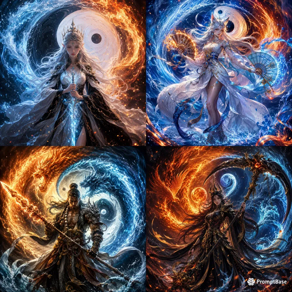 Elemental Yinyang Fantasy Characters