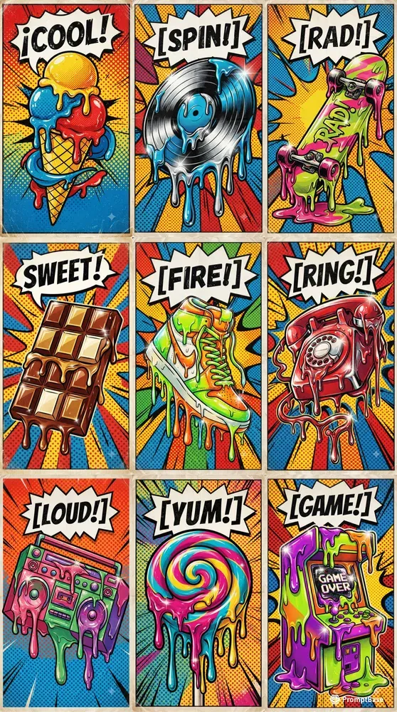 Wet Look Melting Pop Art Posters