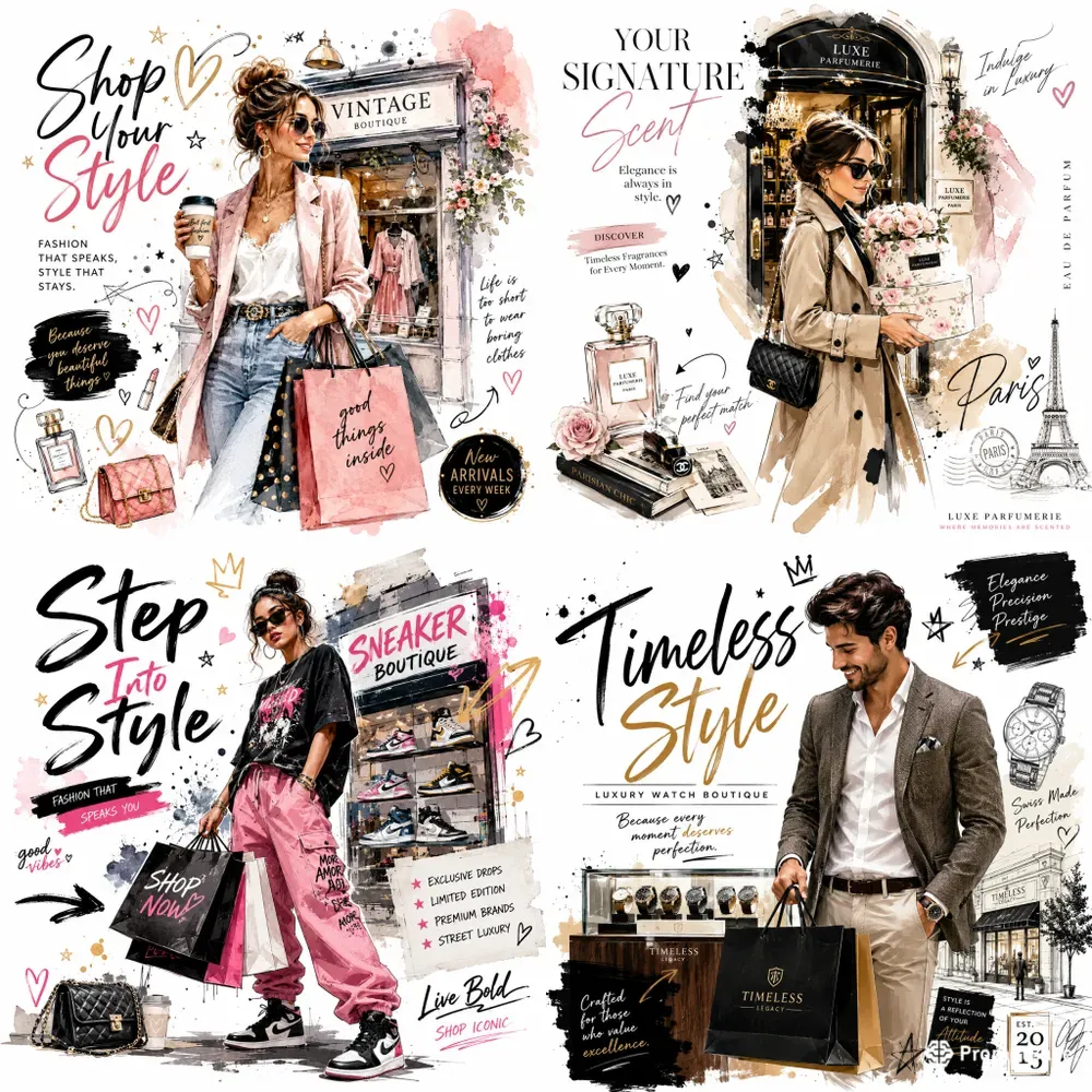 Vintage Fashion Boutique Posters