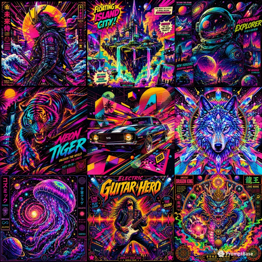 Psychedelic Neon Popart Kits