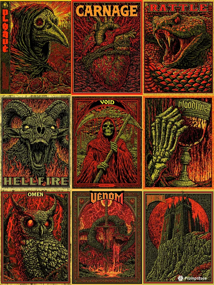 Macabre Beer And Hot Sauce Label Art