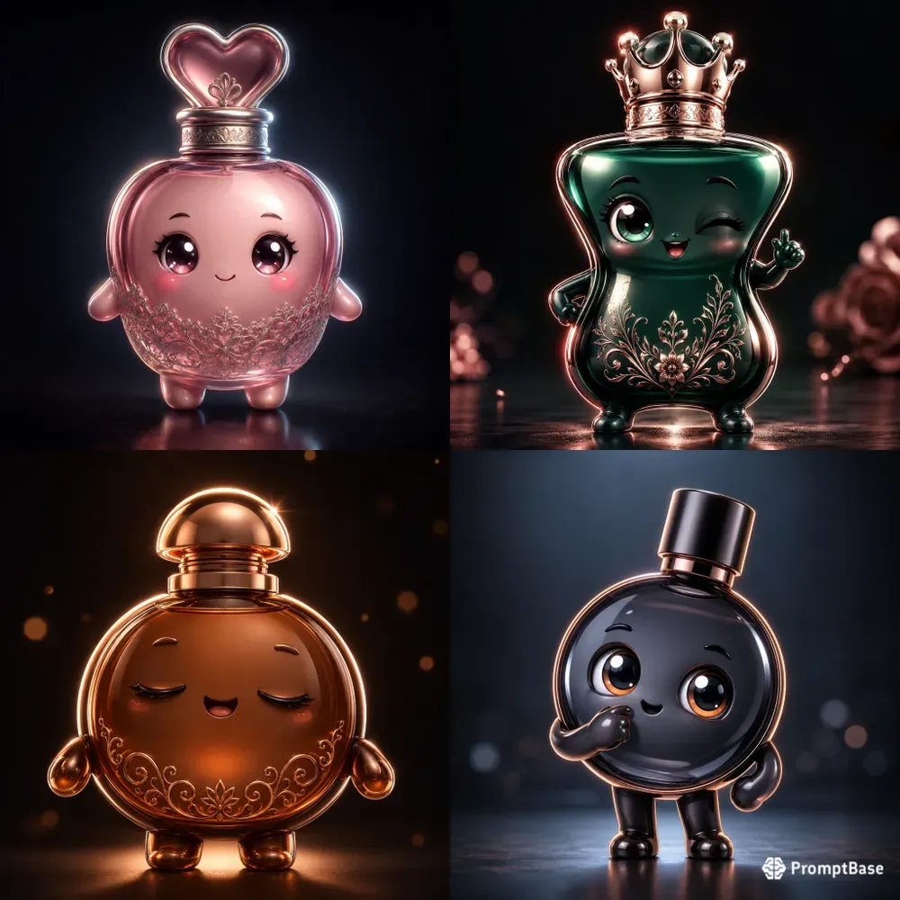 3D Chibi Perfume Bottle Mascots