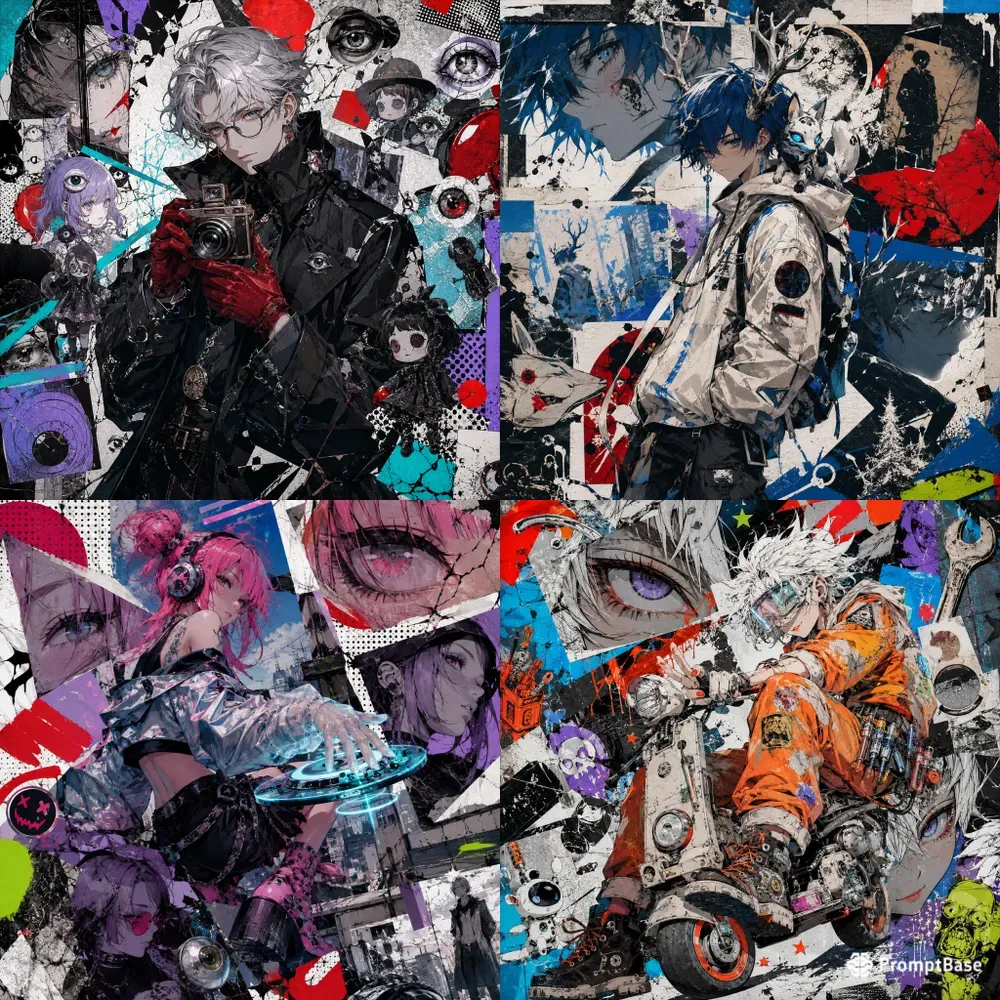 Anime Graffiti Collage Style