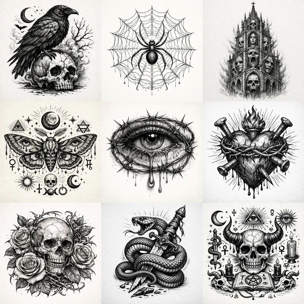 Dark Gothic Ink Sketch Art