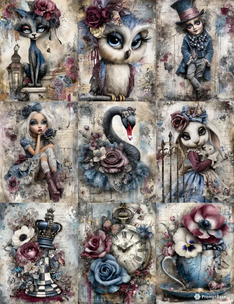 Alice In Gothic World Junk Journals