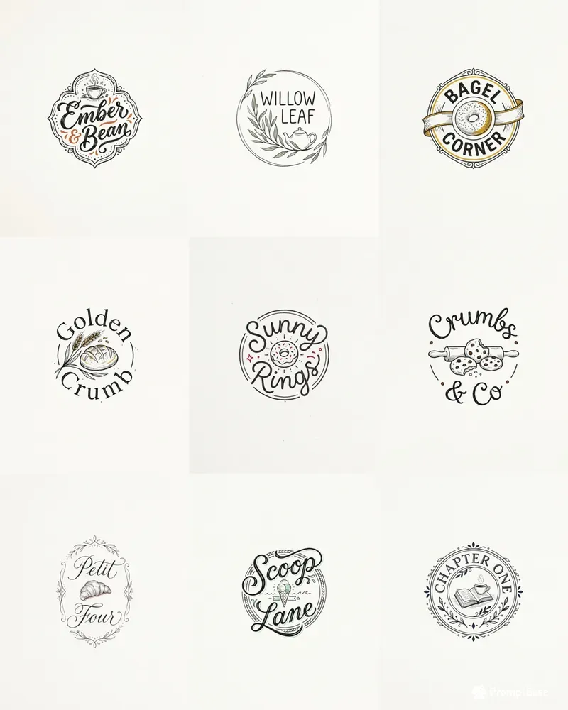 Hand Drawn Cafe Bakery Logo Generator